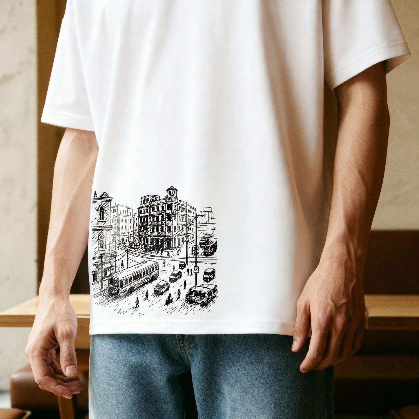 Beyond the Hour – Oversized Drop Shoulder Tee