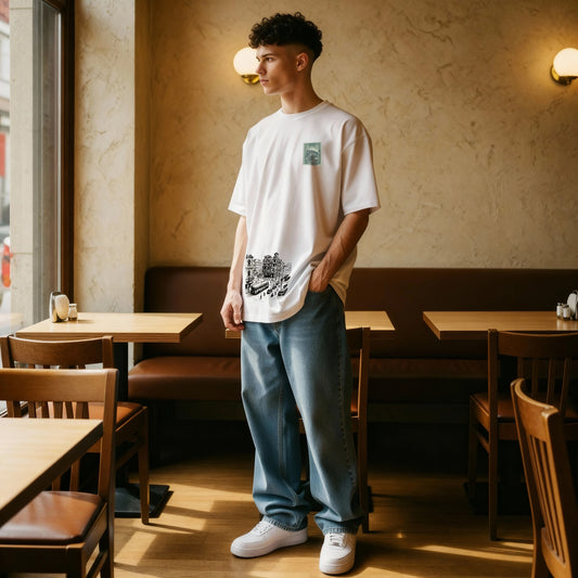 Beyond the Hour – Oversized Drop Shoulder Tee